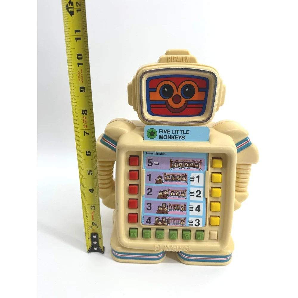 Vintage‎ 1984 Playskool Alphie II Electronic Robot Learning Toy With 7+ Cards